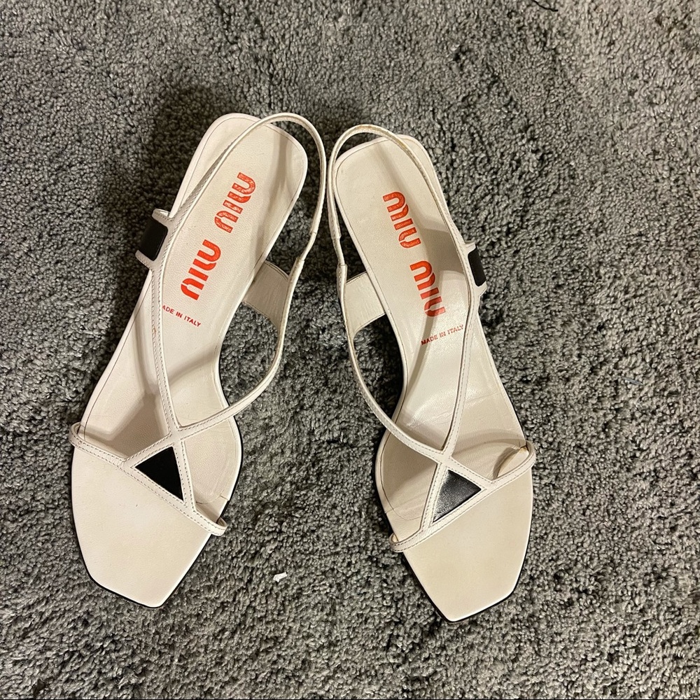 COPY - Miu Miu sandals white strappy kitten heels 39.5